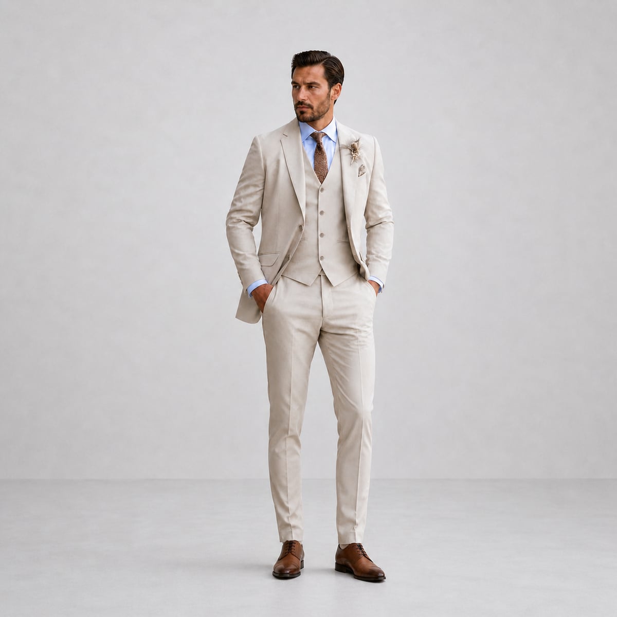 heren driedelig pak met gilet