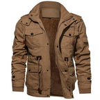 heren field jacket met volledige rits in bruin