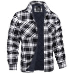 heren geruite overshirt jas met kraag in zwart