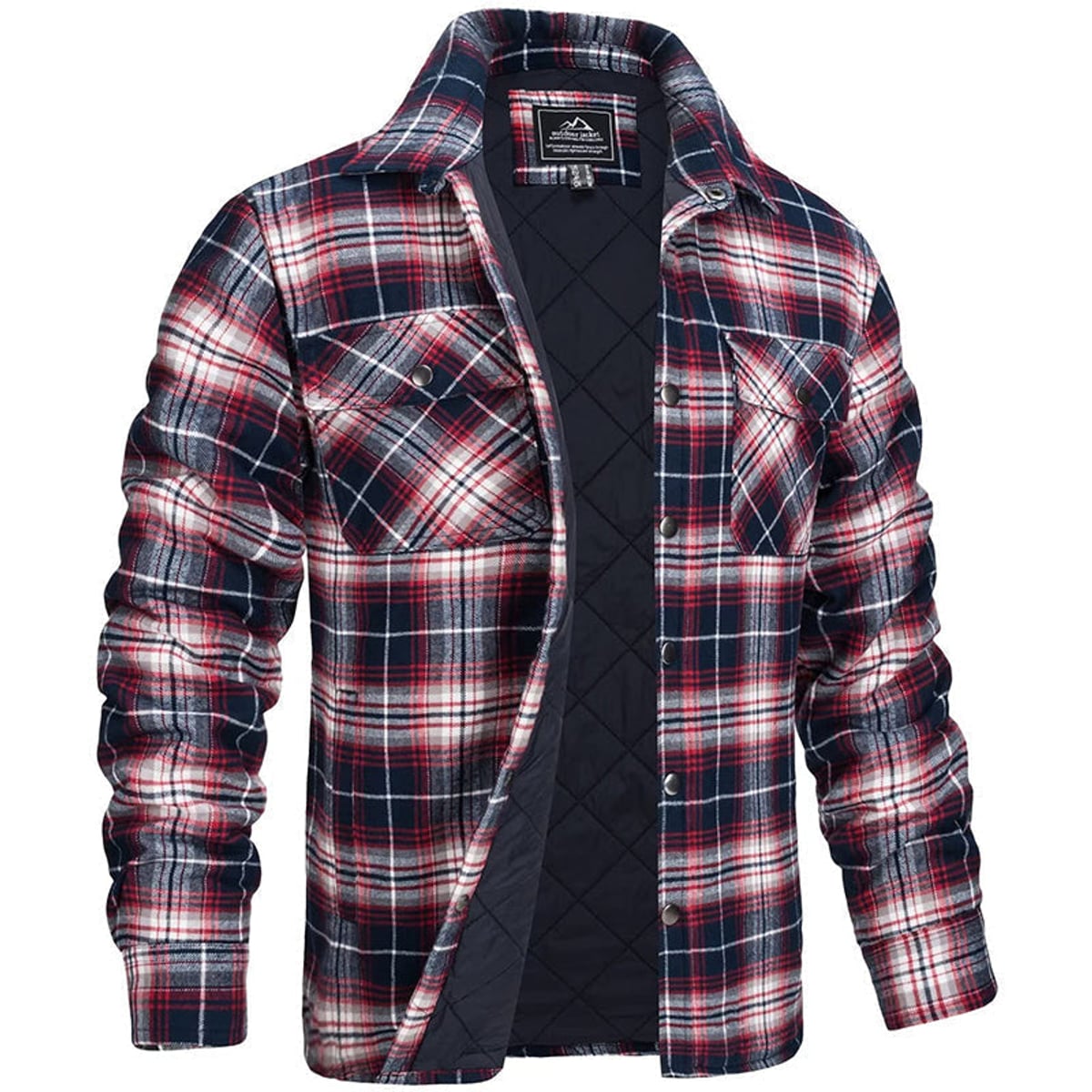 heren geruite overshirt jas met kraag in rood