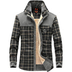 heren geruite overshirt jas met zakken in donker olijf