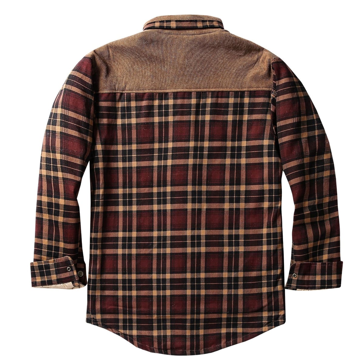 heren geruite overshirt met teddyvoering