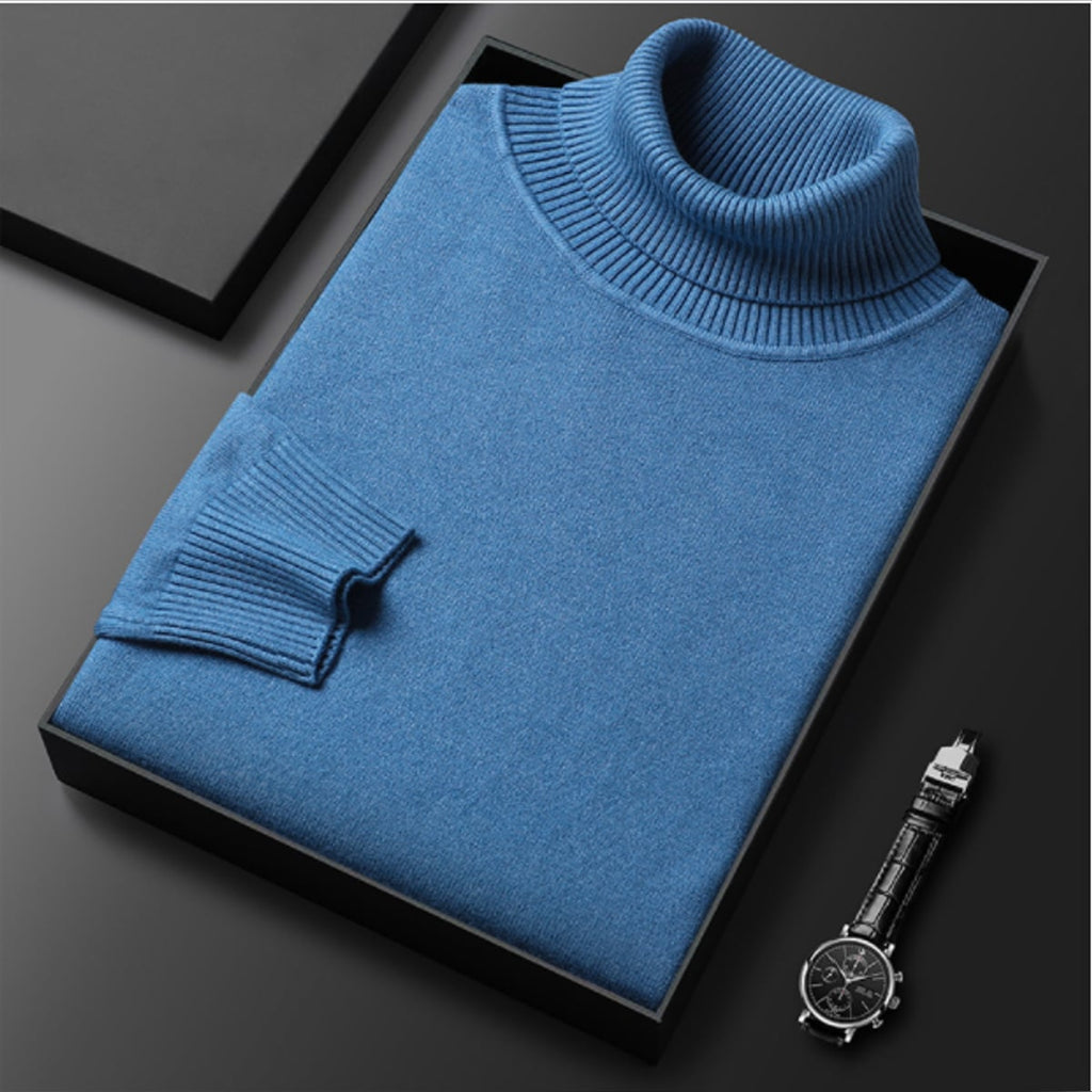 heren getailleerde col trui in blauw