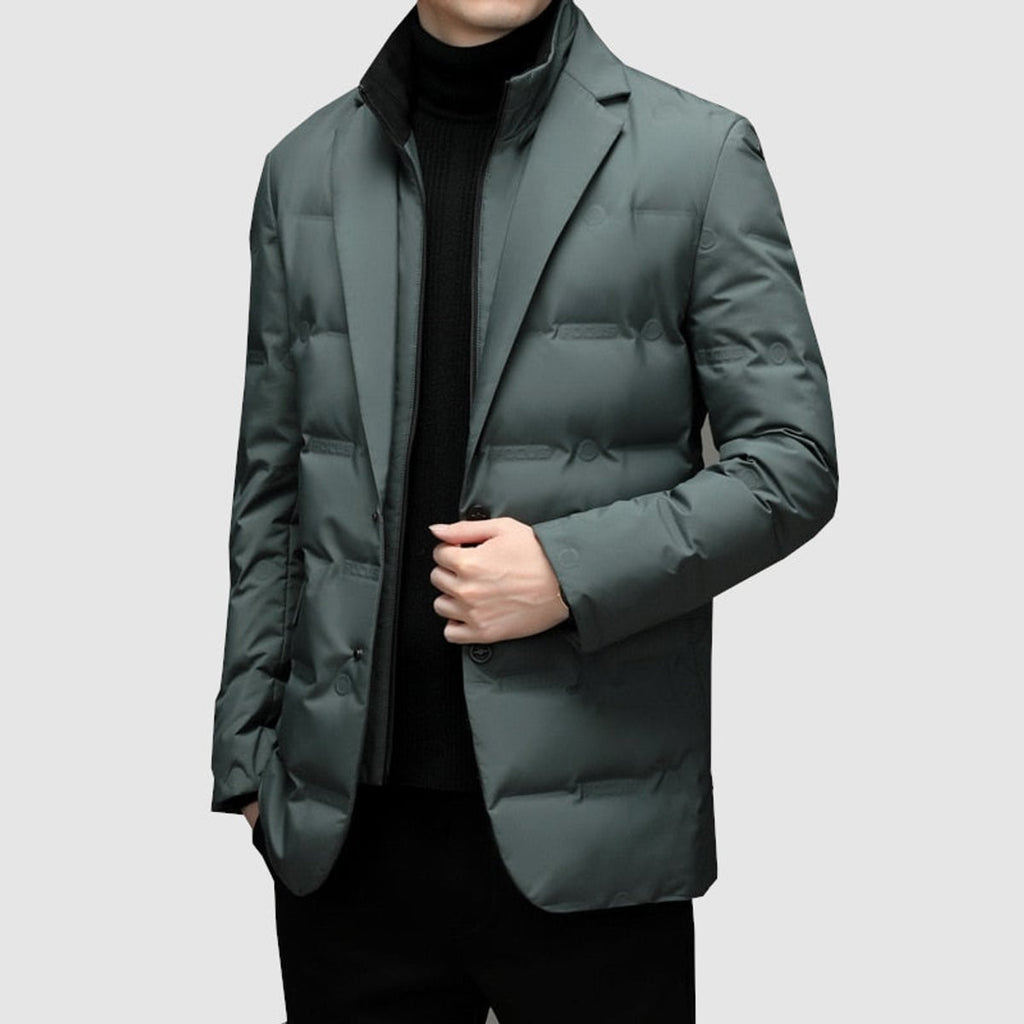 heren getailleerde parka jas met revers