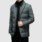 heren getailleerde parka jas met revers