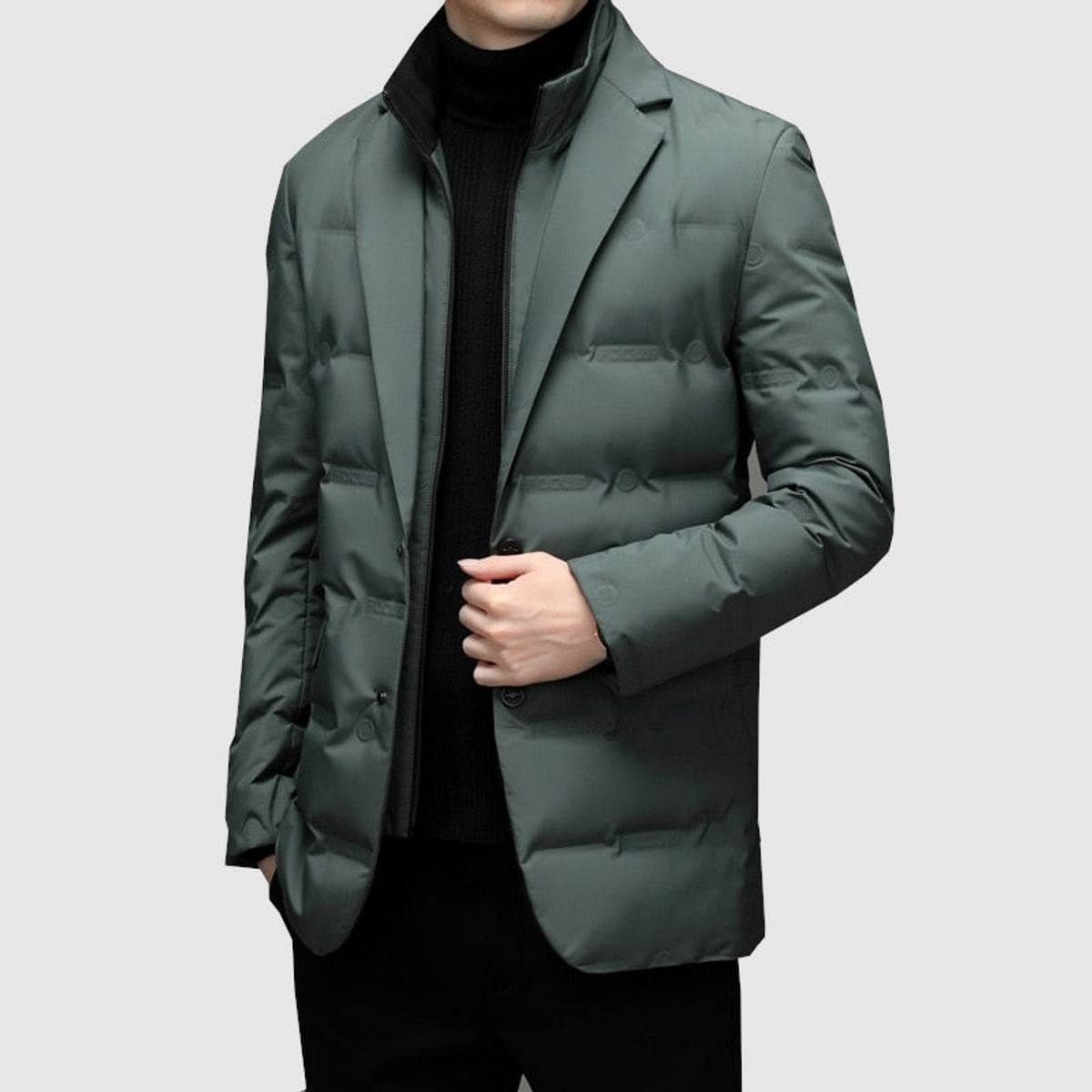 heren getailleerde parka jas met revers