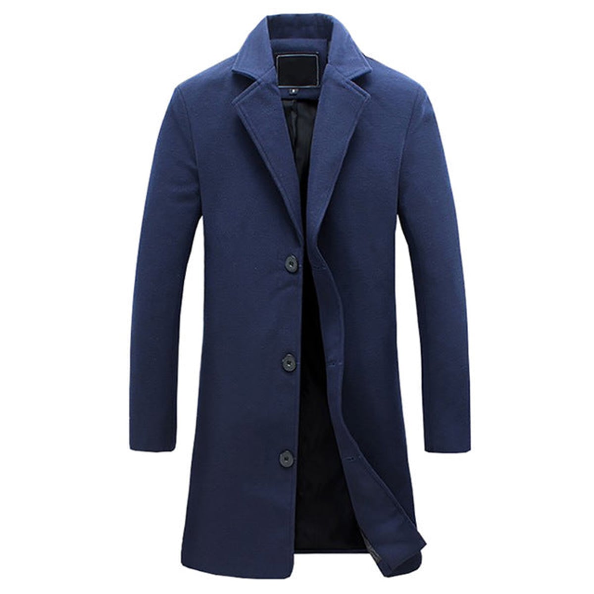 heren getailleerde winterjas Blauw