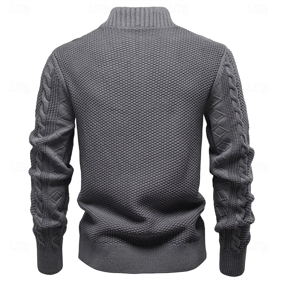 heren getailleerde zip-up cardigan met staande kraag