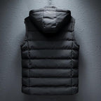 heren gewatteerd vest met afneembare capuchon