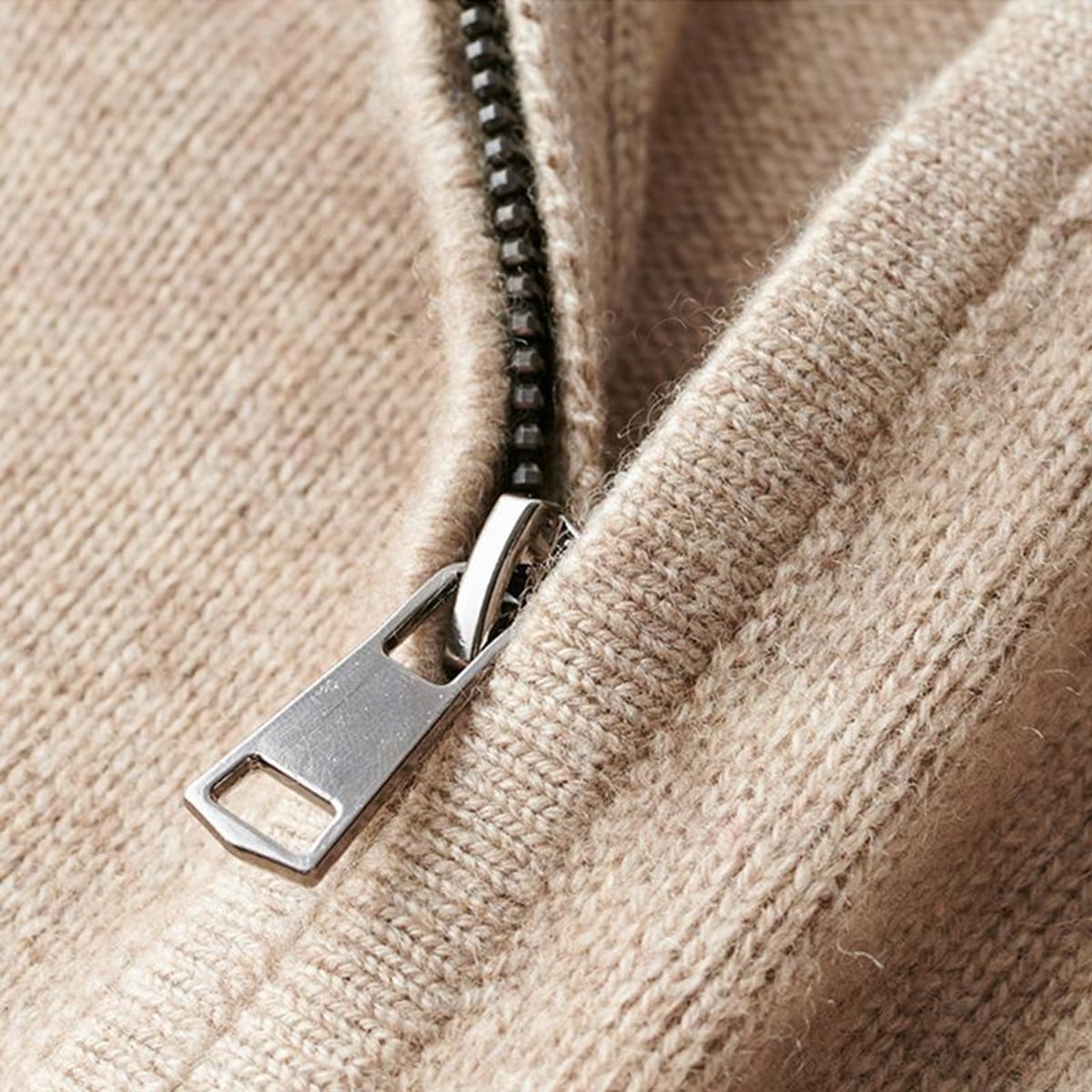 heren half-zip pullover met staande kraag