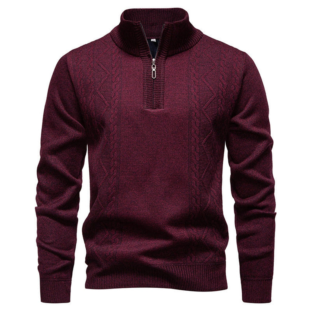 heren halfzip trui met staandboordje