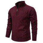 heren halfzip trui met staandboordje Bordeaux
