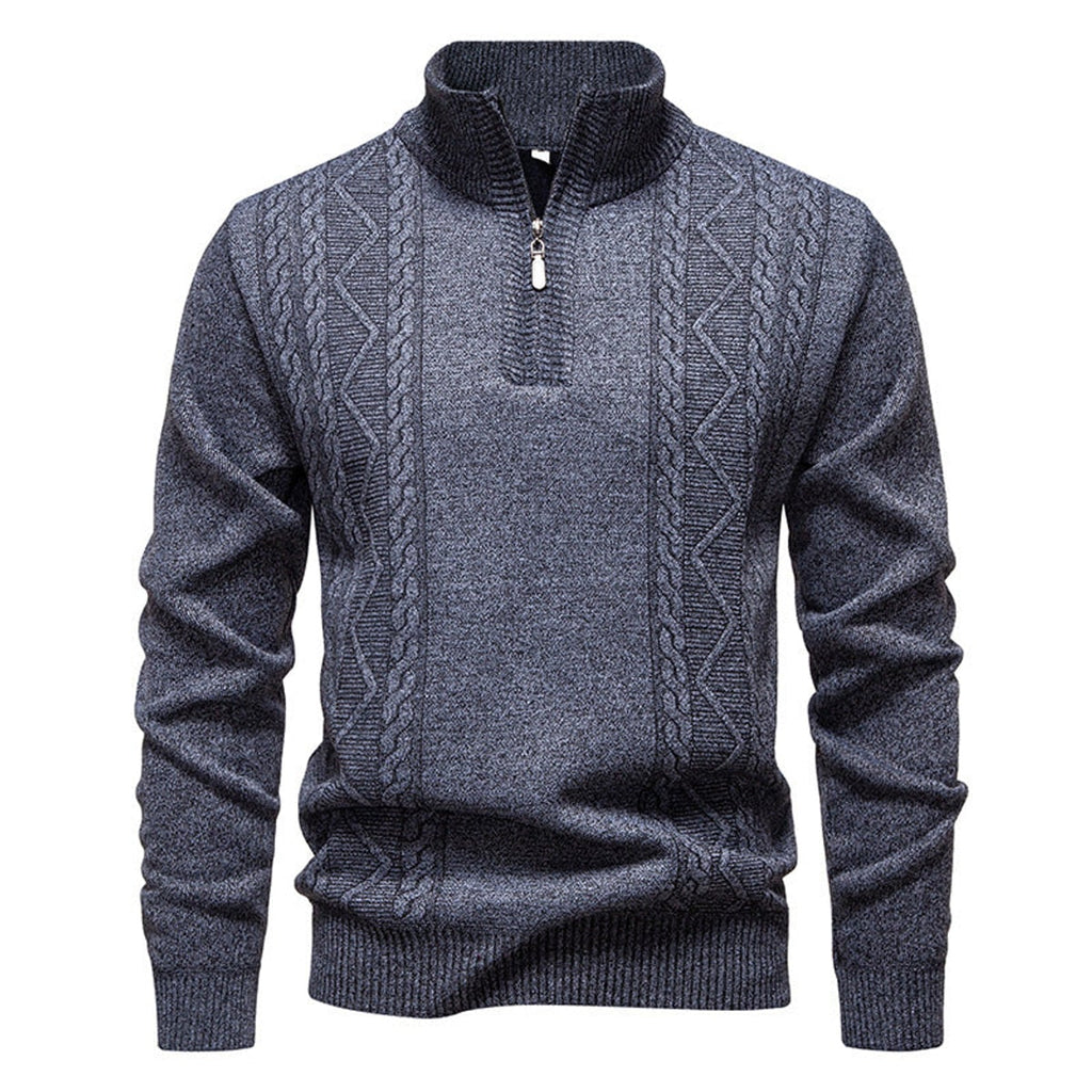 heren halfzip trui met staandboordje Donkergrijs