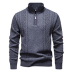 heren halfzip trui met staandboordje Donkergrijs