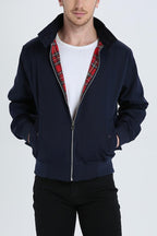 heren harrington jack met ritssluiting in donkerblauw
