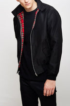 heren harrington jack met ritssluiting in zwart