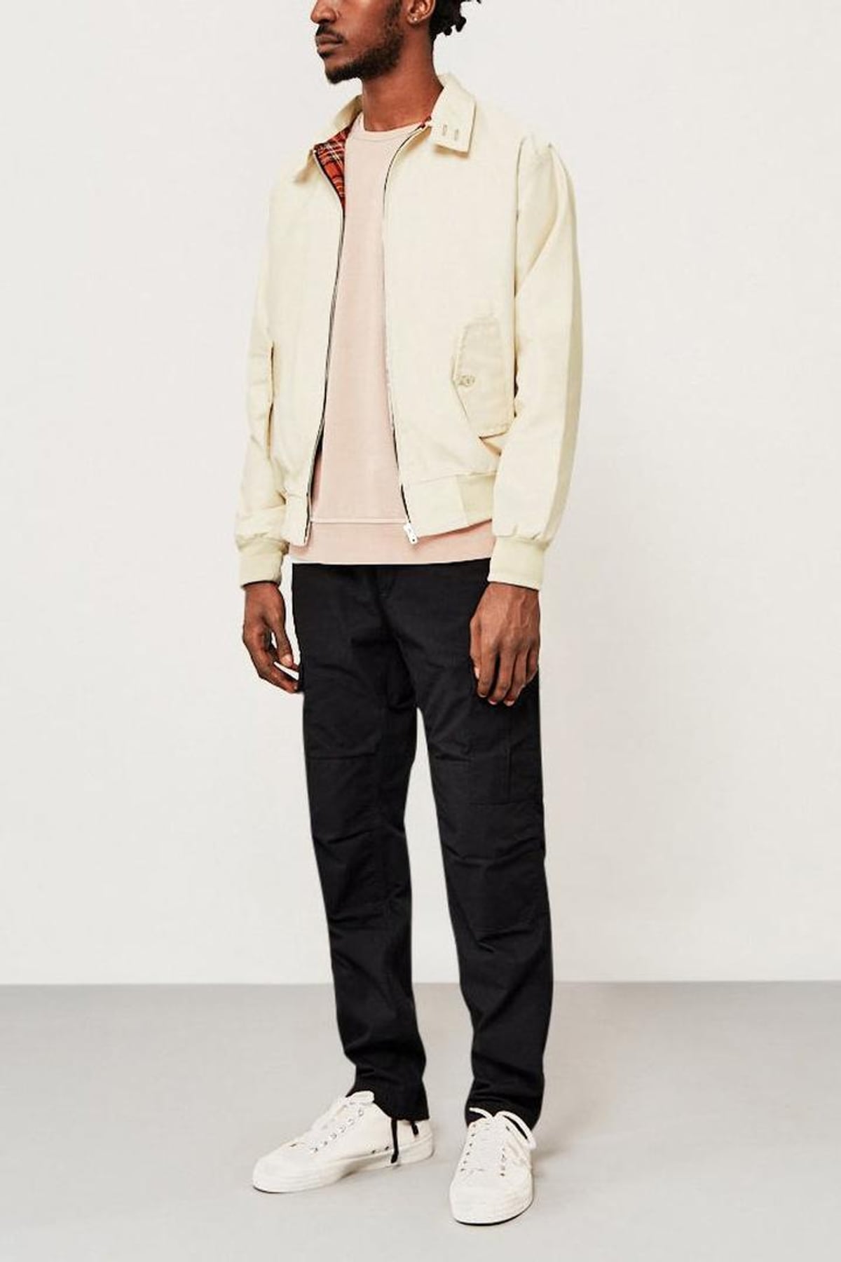 heren harrington jack met ritssluiting in beige
