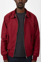 heren harrington jack met ritssluiting in donkerrood