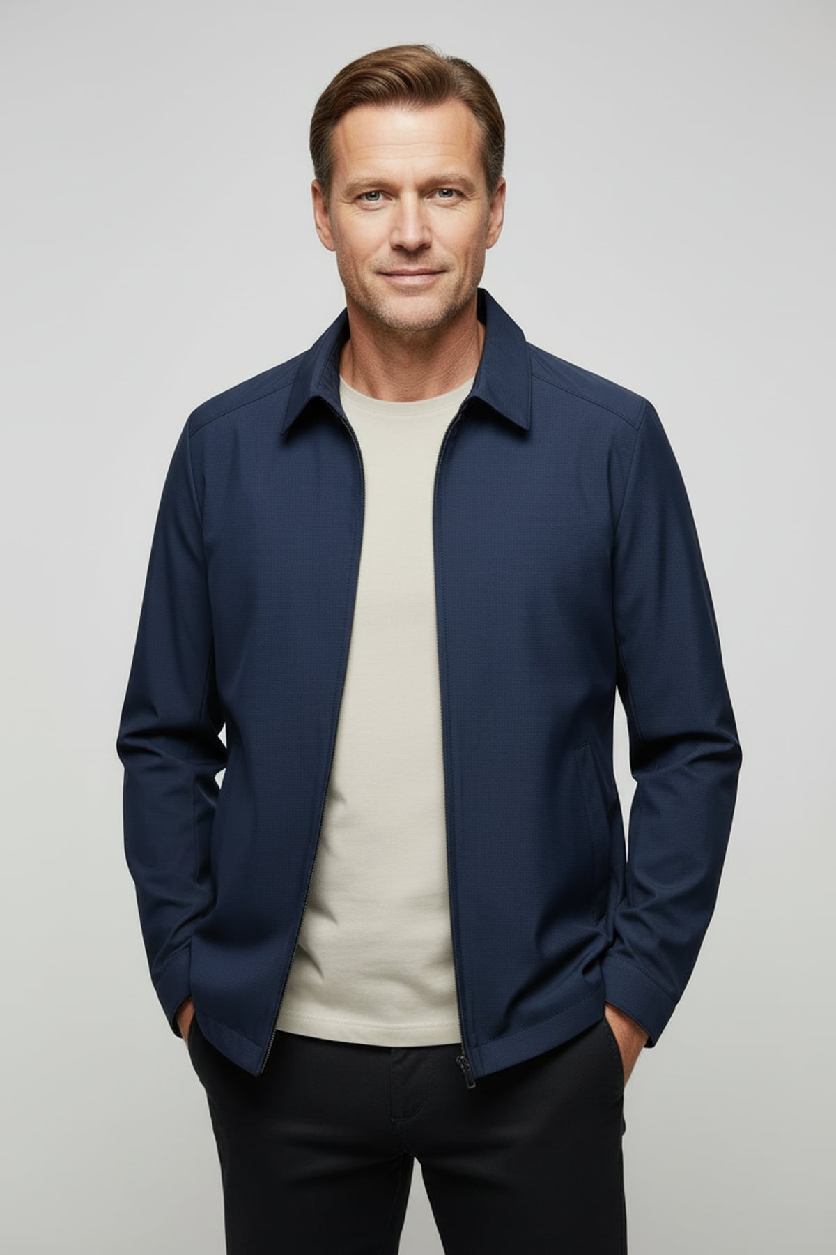 heren harrington jacket met kraag