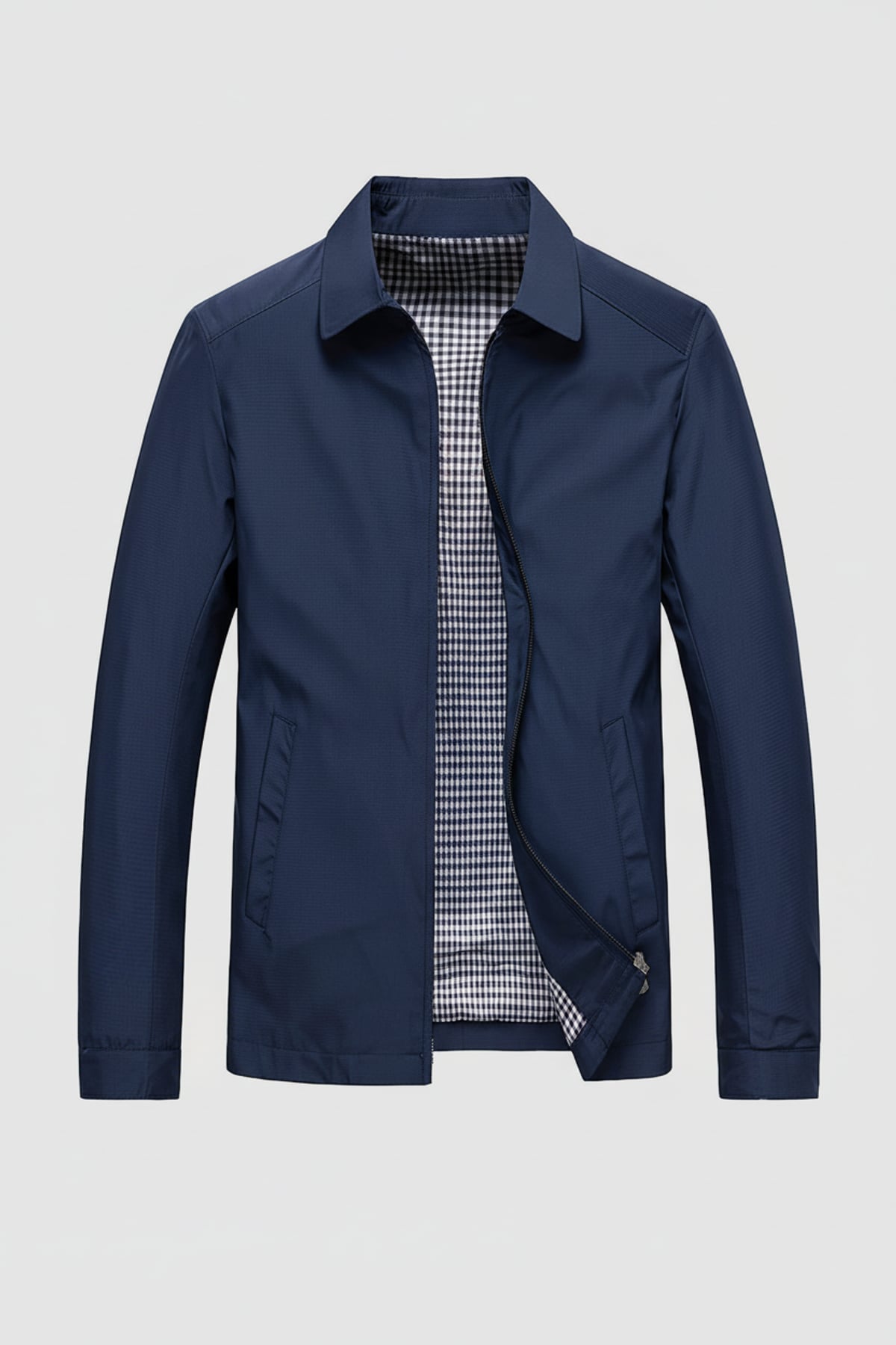 heren harrington jacket met kraag in marine