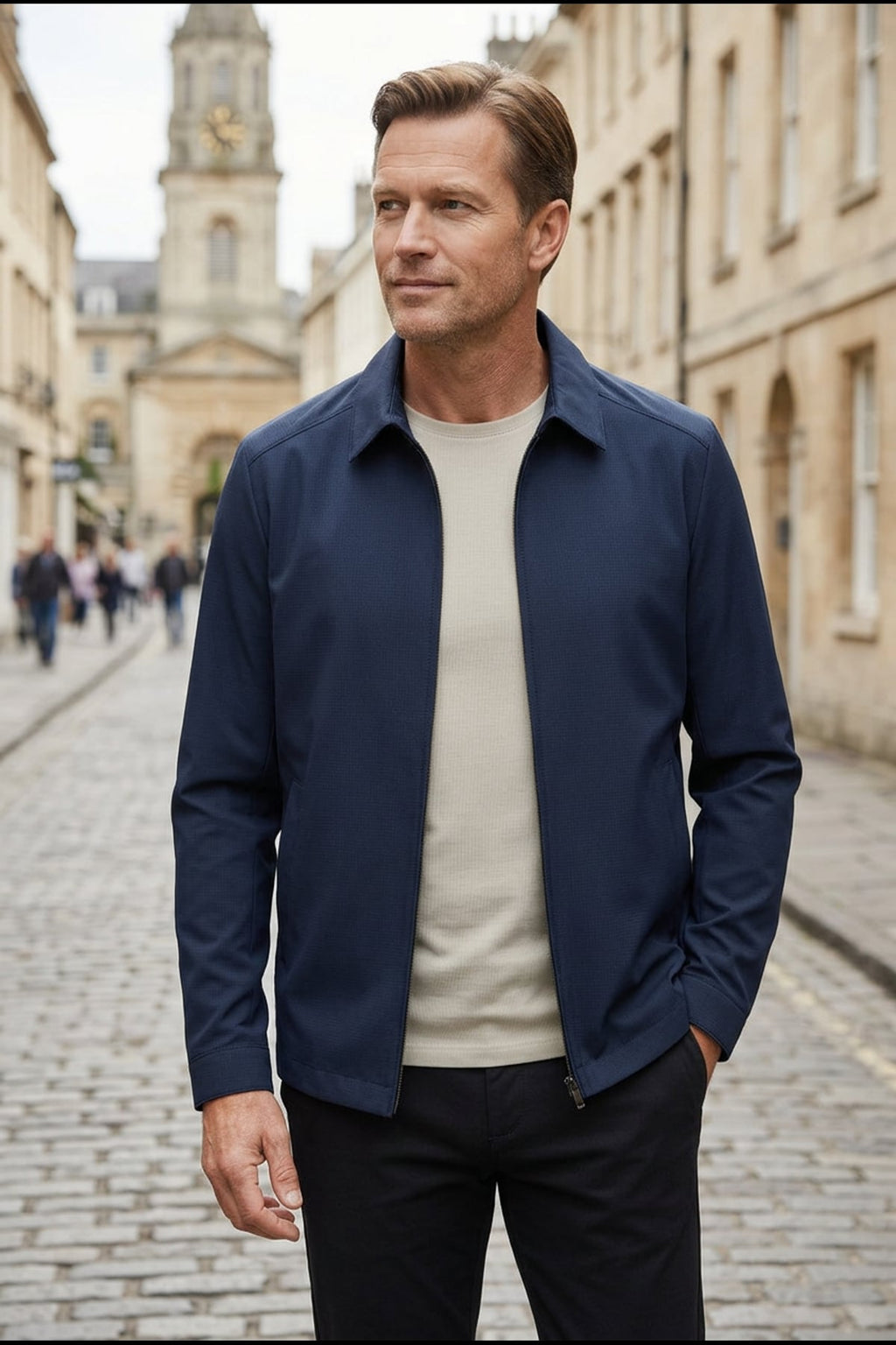 heren harrington jacket met kraag