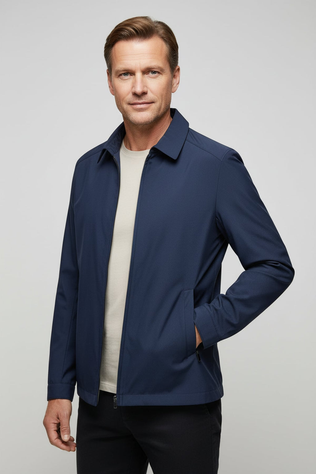 heren harrington jacket met kraag