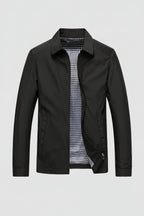 heren harrington jacket met kraag in zwart