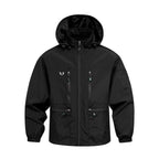 heren hooded outdoor jas met zakken zwart