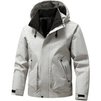 heren hoodie jas met rits en zakken  wit