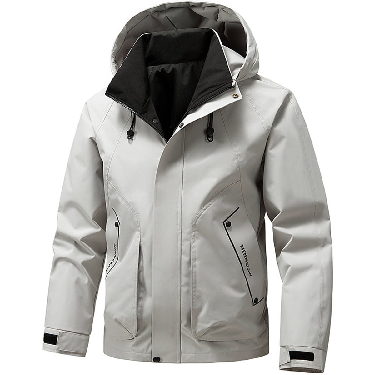 heren hoodie jas met rits en zakken  wit