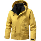 heren hoodie jas met rits en zakken gember