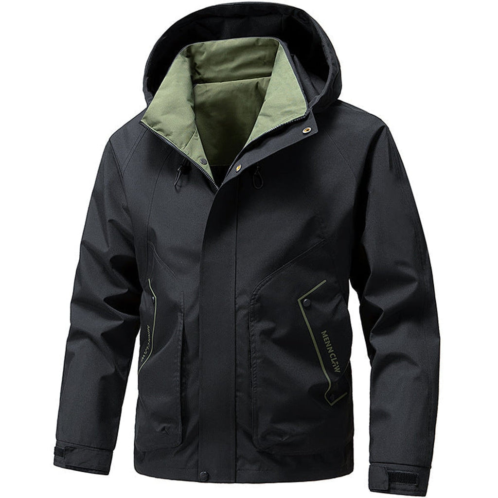 heren hoodie jas met rits en zakken zwart