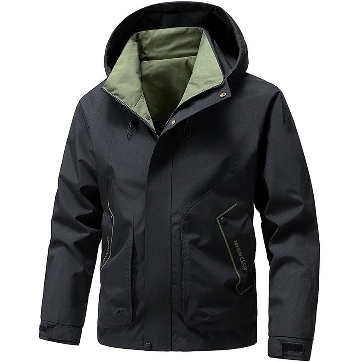 heren hoodie jas met rits en zakken zwart