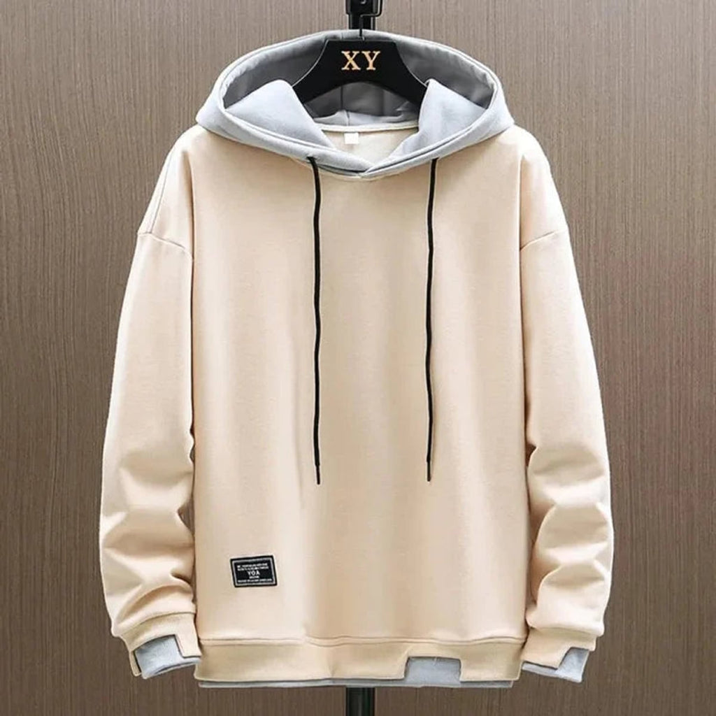 heren hoodie met capuchon in beige