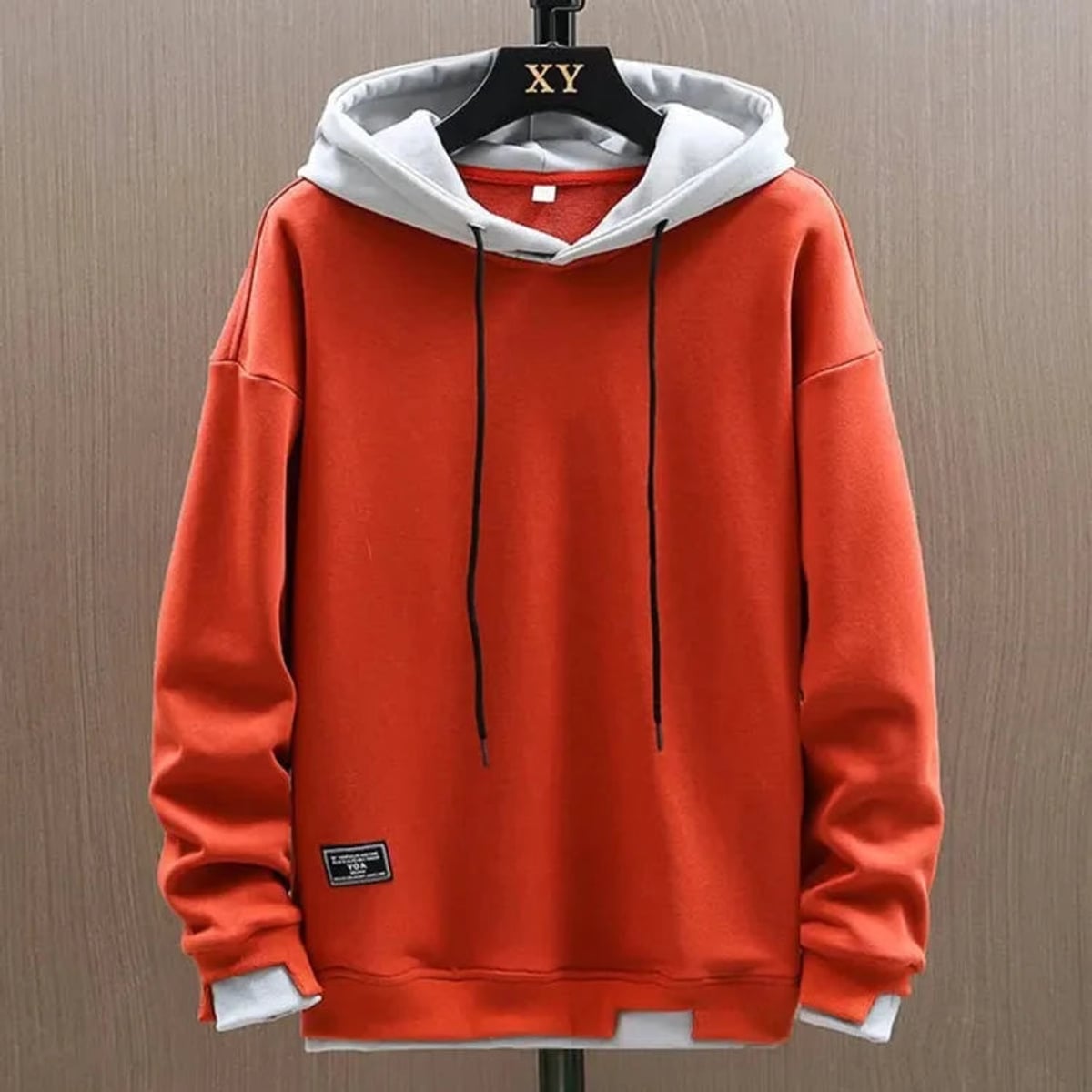 heren hoodie met capuchon in oranje