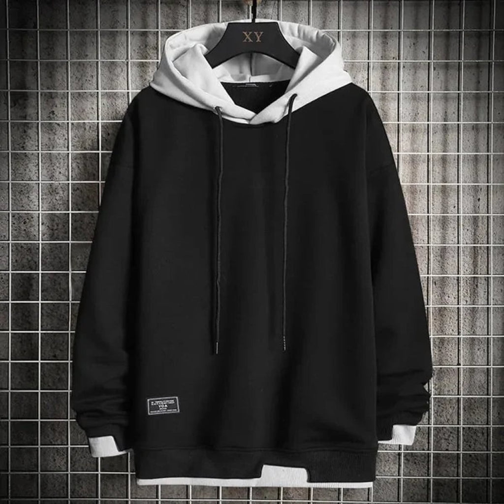 heren hoodie met capuchon in zwart