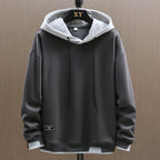 heren hoodie met contrasterende capuchon in grijs