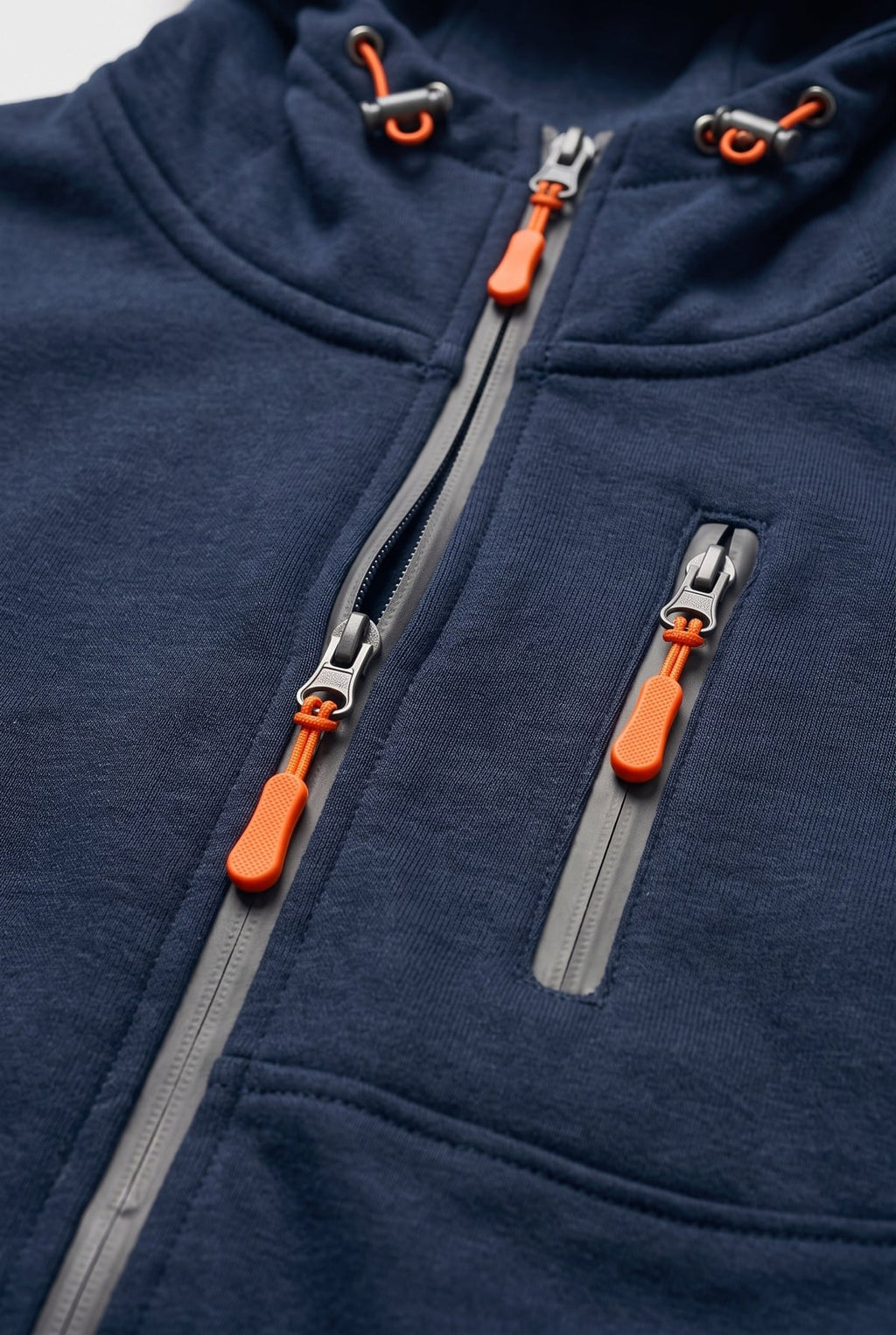 heren hoodie met rits en capuchon in marineblauw