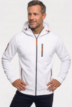 heren hoodie met rits en capuchon in wit