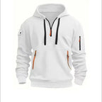 heren hoodie met rits en kap in wit