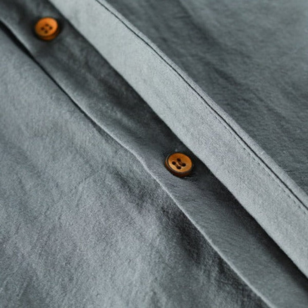 heren japan style overhemd met staande kraag
