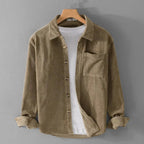 heren jas met knoopsluiting in khaki