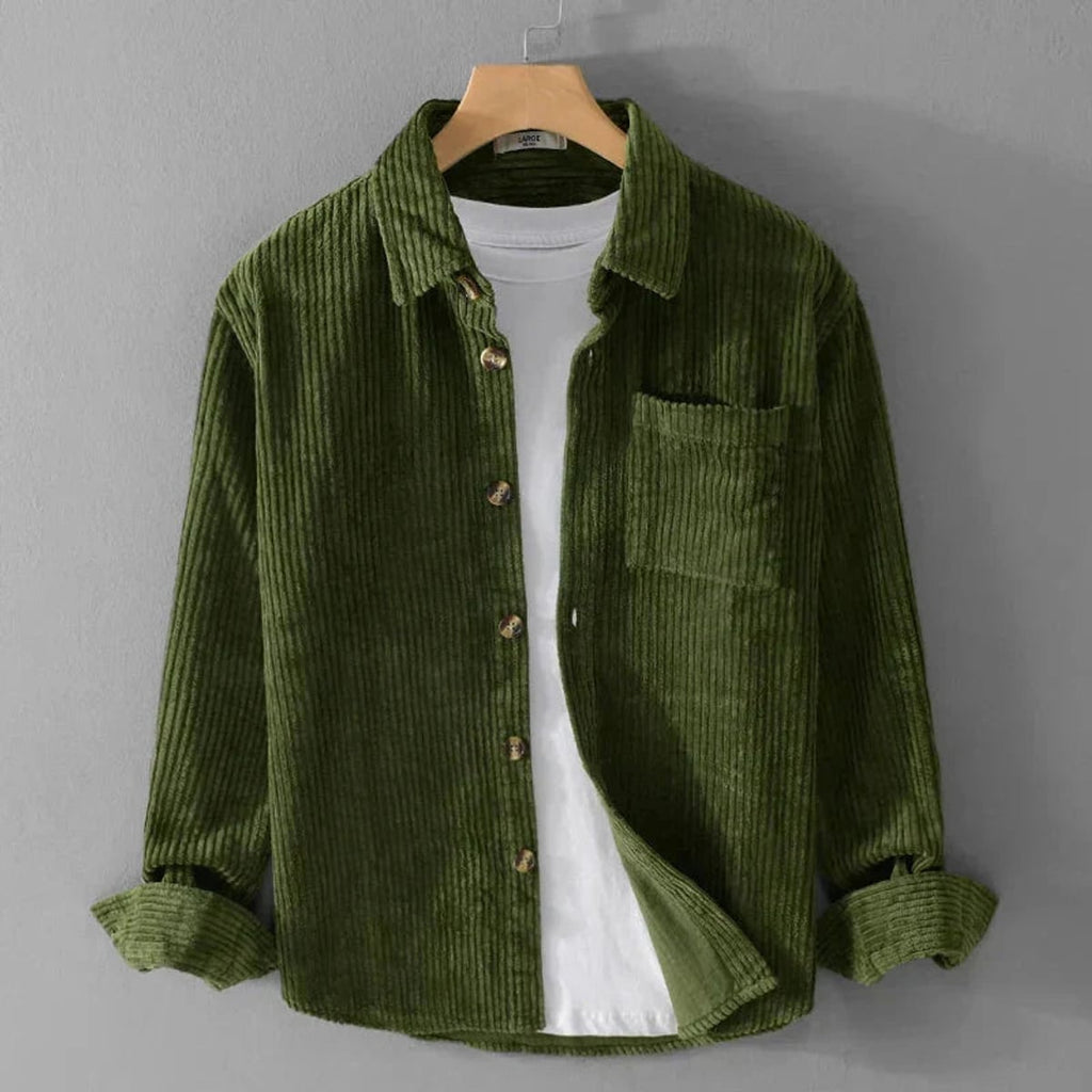 heren jas met knoopsluiting in groen