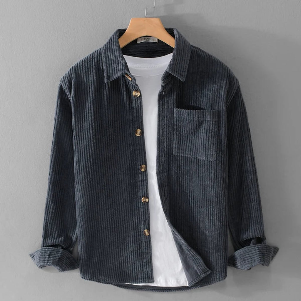 heren jas met knoopsluiting in donkerblauw