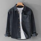 heren jas met knoopsluiting in donkerblauw