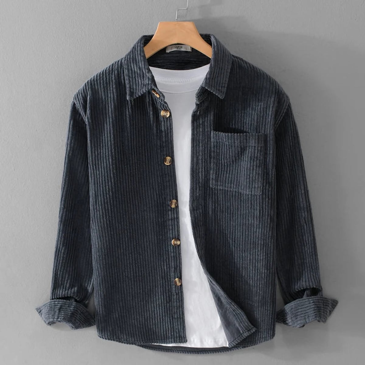 heren jas met knoopsluiting in donkerblauw
