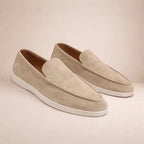 heren klassieke instapper loafer in beige