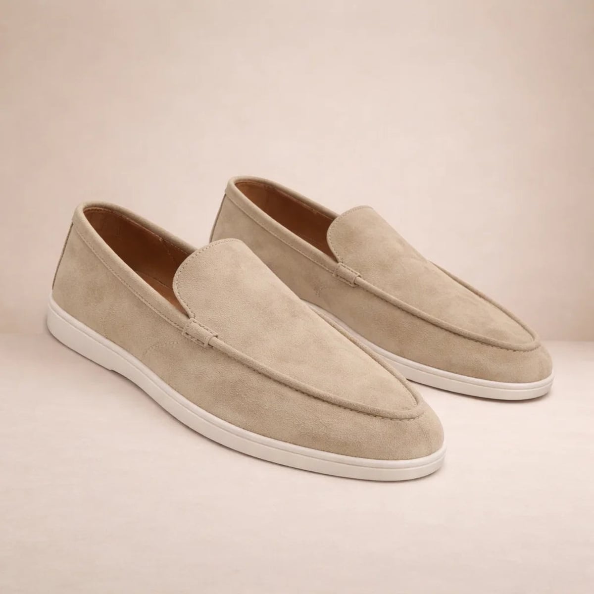 heren klassieke instapper loafer in beige