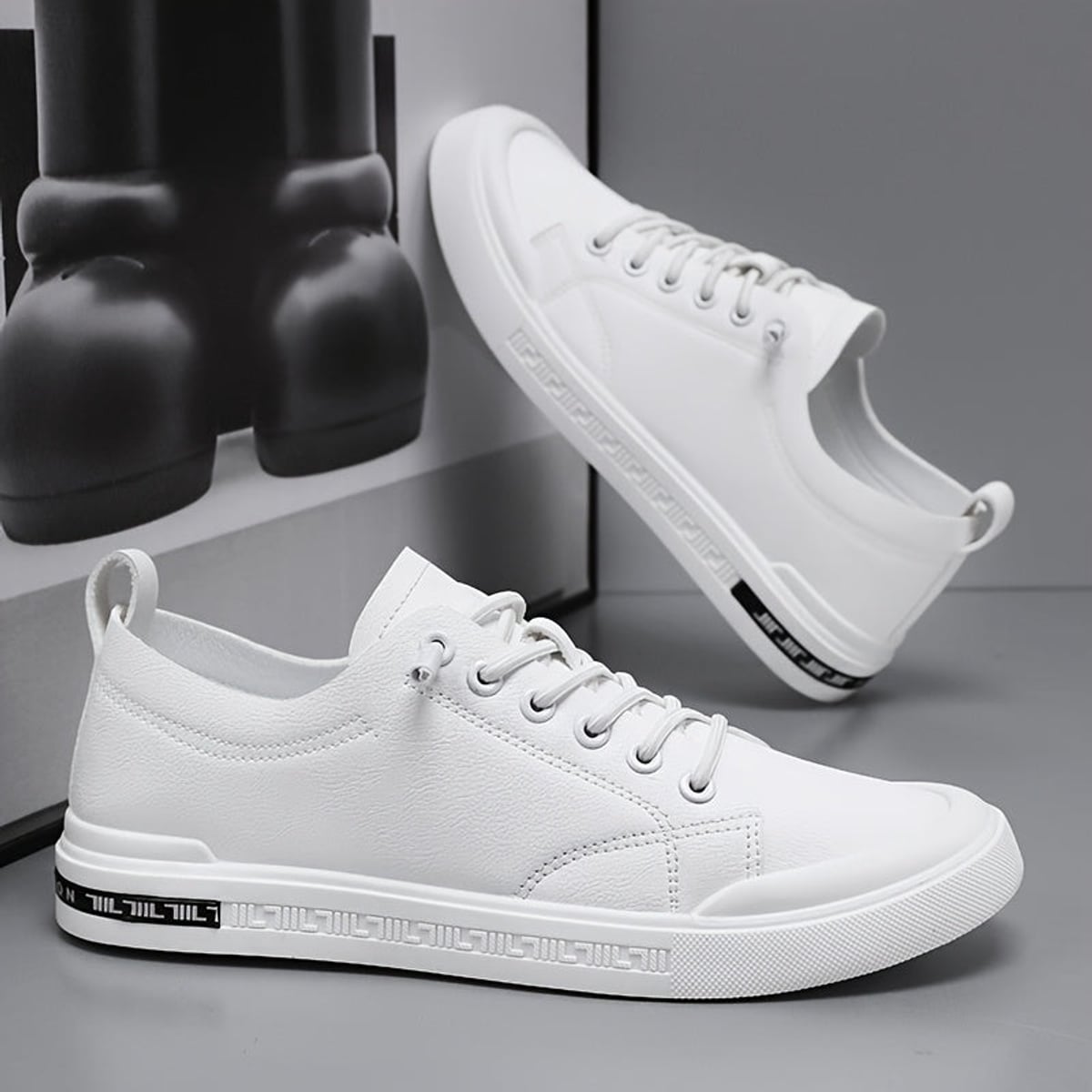 heren lage sneaker met vetersluiting