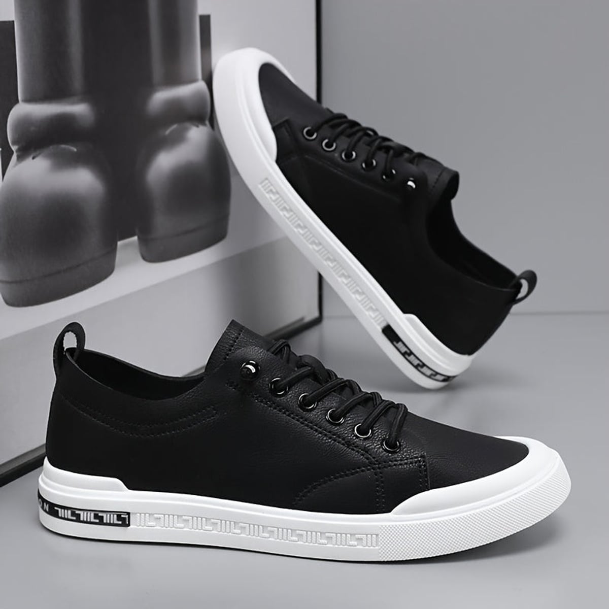 heren lage sneaker met vetersluiting